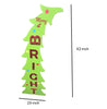 Glitzhome 42-inch Rustic Wooden Merry & Bright Bent Tree Porch Sign (Green)