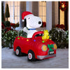 Gemmy Peanuts 6-FT Snoopy and Woodstock in Christmas Car Holiday Inflatable