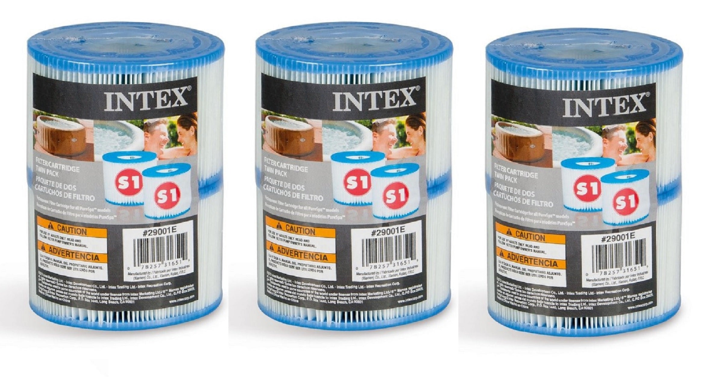 Intex PureSpa Type S1 Hot Tub Replacement Filter Cartridge 6-Pack
