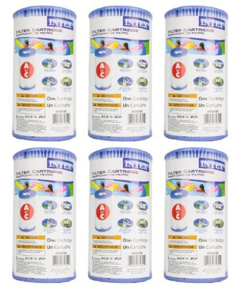 Pack of 6 Intex 29000E 59900E Easy Set Pool Replacement Type A or C Filter