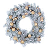 GE Color Choice 26-inch Dual Color Lighted Artificial Flocked Christmas Wreath