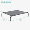 Navaris Raised Medium Dog Bed with Cooling Effect with Legs Gray