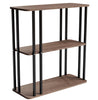 GOLDFAN Rectangular Side End 3-Tier Shelves Sofa Table 24.8-inch Deep Oak/Black