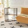 GOLDFAN Rectangular Side End 3-Tier Shelves Sofa Table 24.8-inch Deep Oak/Black