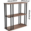 GOLDFAN Rectangular Side End 3-Tier Shelves Sofa Table 24.8-inch Deep Oak/Black