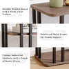 GOLDFAN Rectangular Side End 3-Tier Shelves Sofa Table 24.8-inch Deep Oak/Black