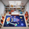 Space Rockets Rug for Kids Room 48in X 72in Solar System Area Rugs