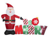 Holiday Time 8FT Wide Santa and Be Merry Sign Holiday Inflatable