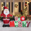 Holiday Time 8FT Wide Santa and Be Merry Sign Holiday Inflatable