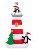 Home Accents Holiday 7.5 FT LED Lighthouse with Beacon and Penguins Holiday Inflatable