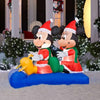 Disney 5 FT Inflatable Mickey and Minnie's Sled Scene Christmas Decoration