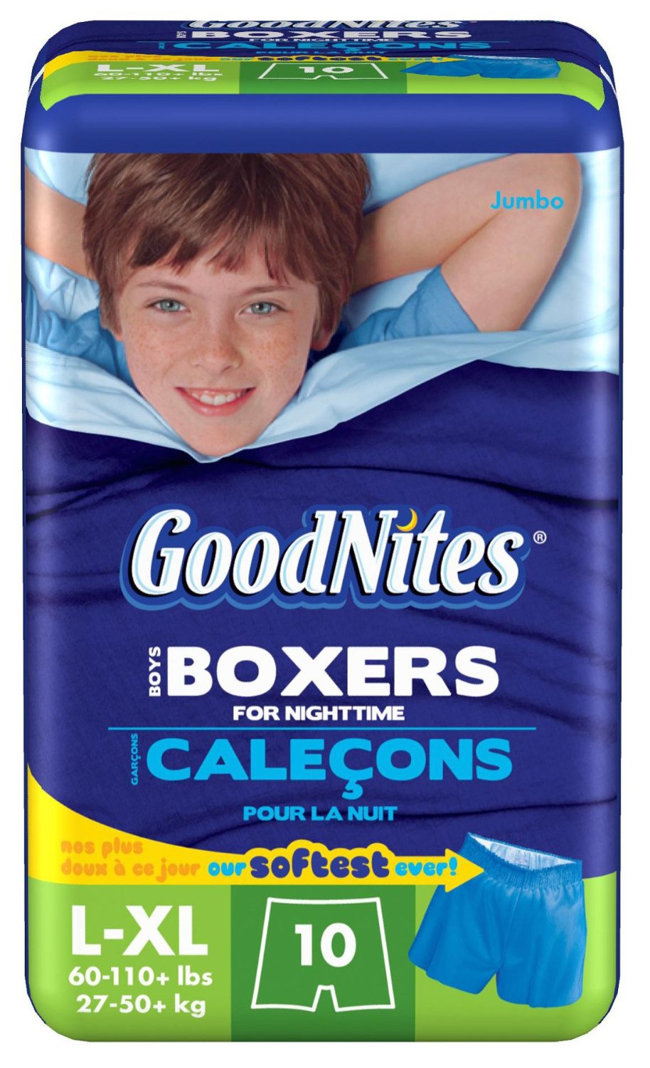 GoodNites Boxers, Boys, Large/Extra-Large, 10 Count (Pack of 4)
