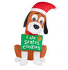 Gemmy 6-ft LED Santa's Cookie Dog Holding Sign Christmas Inflatable