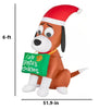 Gemmy 6-ft LED Santa's Cookie Dog Holding Sign Christmas Inflatable