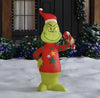Gemmy 4FT LED Grinch in Christmas Sweater with Candy Cane Holiday Inflatable
