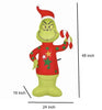 Gemmy 4FT LED Grinch in Christmas Sweater with Candy Cane Holiday Inflatable