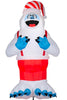 Giant Fuzzy Plush Bumble in Suspenders Christmas Inflatable 11FT X 5.7FT