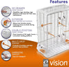 Vision II Model L12 KD Large Wire Bird Cage 36"H X 30"W X 15"D