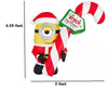 Gemmy 5Ft. Minion Stuart with "Stuck on Christmas" Candy Cane Holiday Inflatable