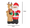 Home Accents Holiday 8FT Animated Santa and Reindeer "Cheers" Christmas Inflatable
