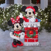 Gemmy Mickey and Minnie 3.87FT Lighted Tinsel Yard Sculpture with 90 LED Lights