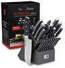 Supreme Series 19-Piece High Carbon Stainless Steel Knife Set in Gray Block