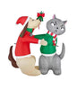 Gemmy 4 ft. LED Cat and Dog Mistletoe Scene Inflatable Christmas Inflatable