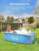 Evajoy 85in x 23in x 59in Metal Frame Rectangular Swimming Pool Set