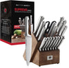 Supreme Series 19-pc High Carbon Stainless Steel Knife Set in Wood Block