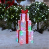 Gemmy Orchestra of Lights 3-Ft Gift Box Trio Yard Decor with LED Lights