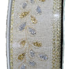 Kirkland Wire Edged Burlap Ribbon with Gold & Silver Glitter Accent 50yd X 1.5in