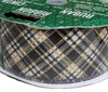 Kirkland Wire Edged Black Plaid Ribbon with Gold Accent 50yd X 2.5in