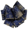 Kirkland Wire Edged 2.5-inch Navy Blue Ribbon with Gold Snowflake 50yd X 2.5in