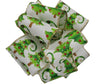 3PK-Kirkland Wire Edged White Ribbon with Christmas Trees Glitter Accent 50yd X 2.5in