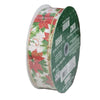 Kirkland Wire Edged Poinsettia Ribbon with Gold Glitter Accents 50 yd X 1.5 in