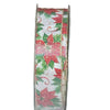 Kirkland Wire Edged Poinsettia Ribbon with Gold Glitter Accents 50 yd X 1.5 in