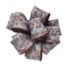 Kirkland Wire Edged Gray Ribbon with Red and White Holly Vines 50 yd X 1.5 in