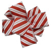 Kirkland Wire Edged Candy Cane Stripe Holiday Ribbon Silver Edge 50yd X 1.5in