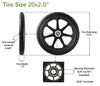 Marathon 92010 Flat Free 20" Replacement Tire Assembly for Rubbermaid Big Wheel Carts