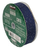 Kirkland Wire Edged Navy Blue with Silver Sparkles Ribbon 50 yards X 1.5 inches