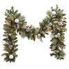 9-FT Pre-Lit Decorated Artificial Garland 100 LED Warm White Lights Gold Accents