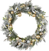 Red Co 30-in Artificial Christmas Wreath Decorated LED Lights Battery Silver/Gold