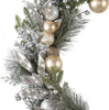 Red Co 30-in Artificial Christmas Wreath Decorated LED Lights Battery Silver/Gold