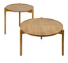 BEARUT Wooden Round Nesting Coffee Tables Set of 2, Solid Wood Round End Table