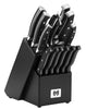 Supreme Series 15-Piece Knife Set in Black Wooden Block with Integrated Sharpener