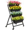 4-Tier Steel Vertical Raised Garden Bed Black