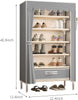 ArluKin Free Standing Shoe Rack Non-Woven Fabric Grey