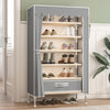 ArluKin Free Standing Shoe Rack Non-Woven Fabric Grey