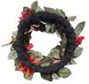 22-Inch Artificial Dahlia and Mum Wreath - Autumn Beauty Wreath for Front Door