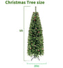 Mupera 5FT Pre-Decorated Slim Artificial Christmas Tree with Metal Stand